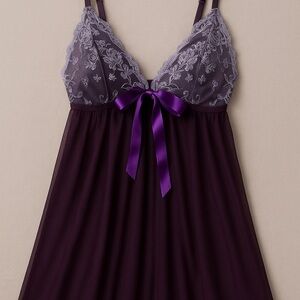 Intimates & Sleepwear Lingerie Women's Lace Babydoll Teddy Chemise Lavender 3XL